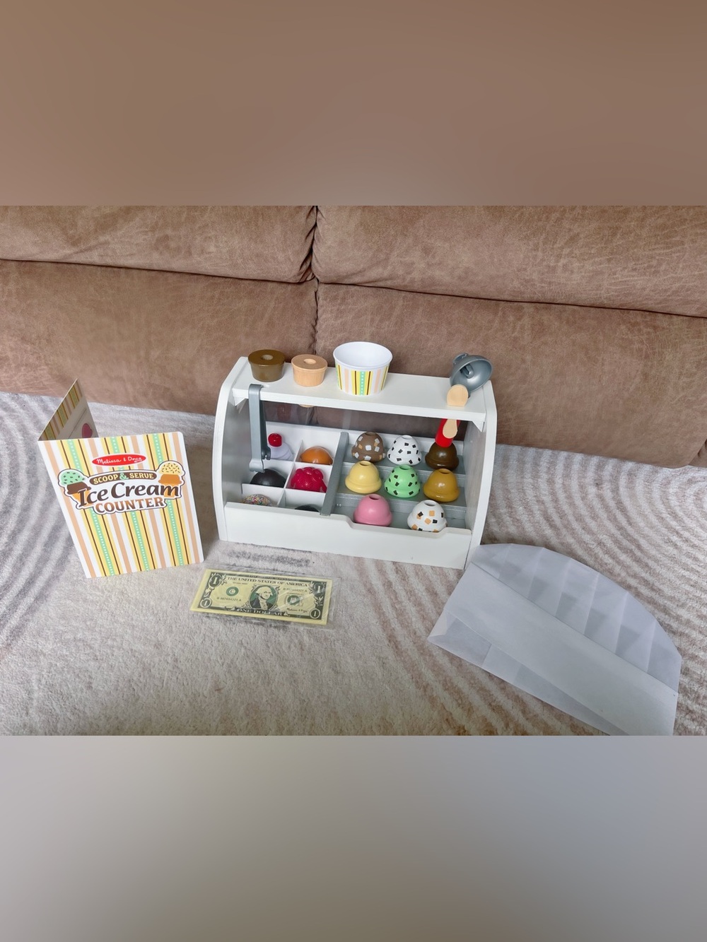 Melissa & Doug Ice Cream Counter Playset - Wooden Kids Toy